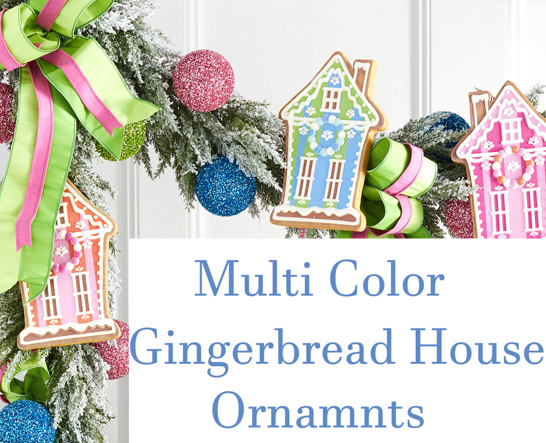 6" Vivid Jolly Gingerbread House Ornaments - Set of 3 Assorted - NEW 2025