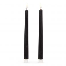 10 Inch Black Taper Candles Set of 2  - Luminesce Flameless Candle Collection