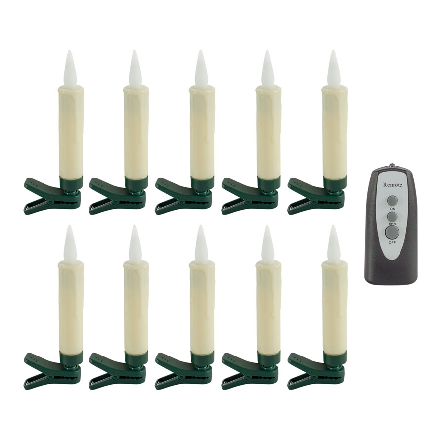 Clip On Christmas Tree Taper Candle / Window Candle Battery Operated