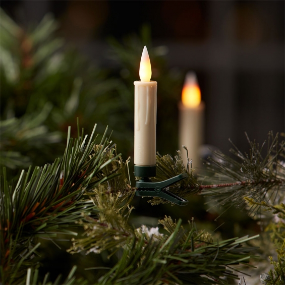 Ærlighed tale Ung Clip On Christmas Tree Taper Candle / Window Candle Battery Operated Set-10  With Remote Control