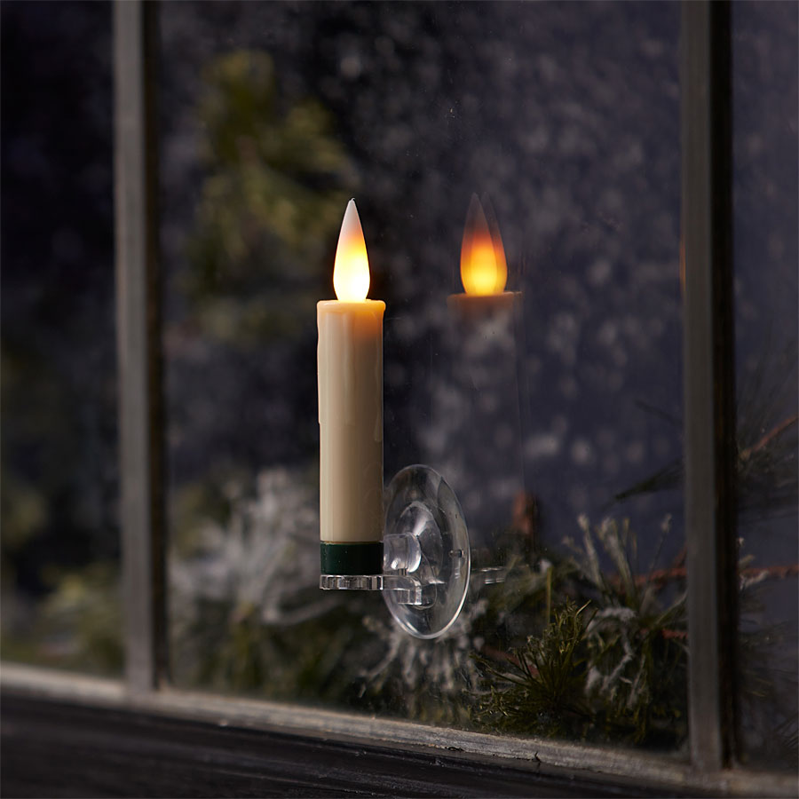 Clip On Christmas Tree Taper Candle / Window Candle Battery Operated