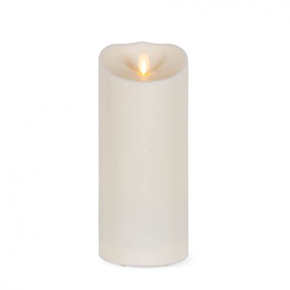 Outdoor Luminara 9 Inch Pillar Candle, Battery Operated Outdoor Candles With Timer
