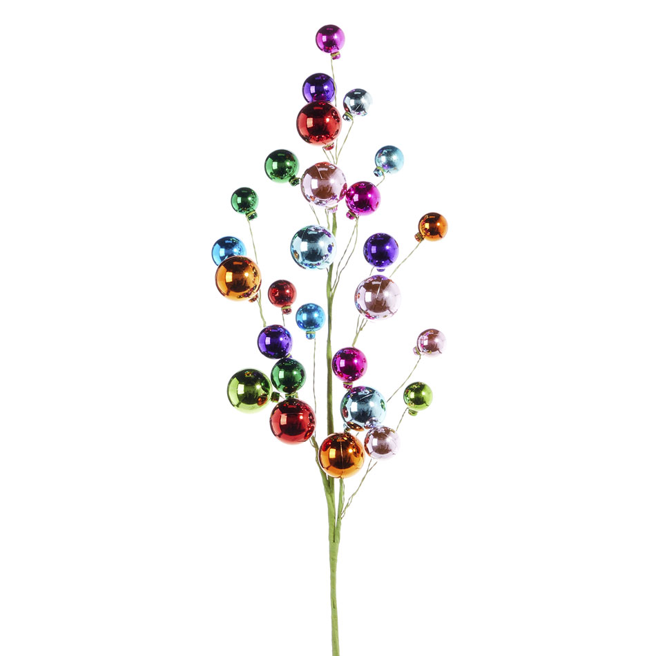 31 Inch Multi Color Ball Ornament Spray - NEW
