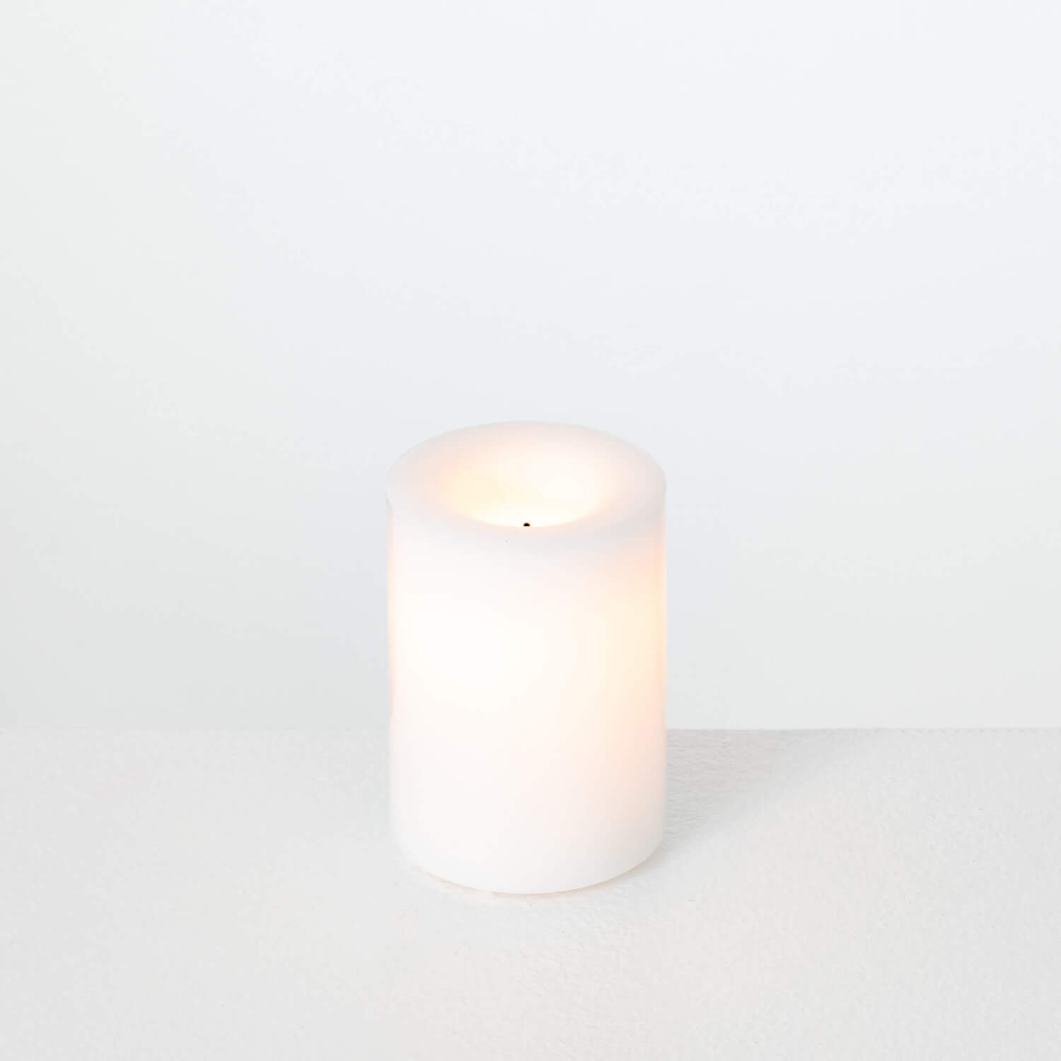 Outdoor All Weather WHITE Wax Candle 3 x 4 Inch with 5 Hour DUSK ON Timer