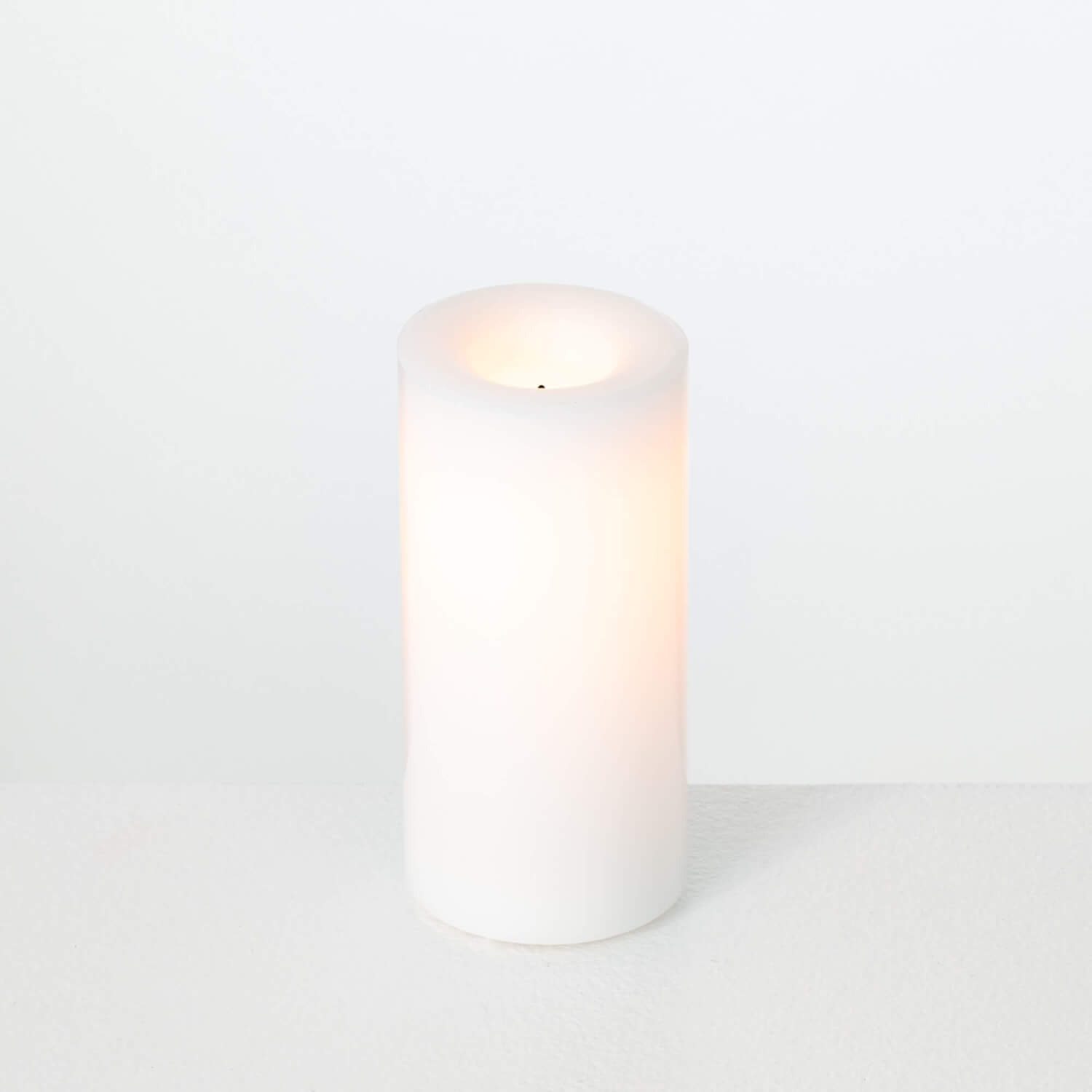Outdoor All Weather WHITE Wax Candle 3 x 6 Inch with 5 Hour DUSK ON Timer