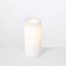 Outdoor All Weather WHITE Wax Candle 3 x 6 Inch with 5 Hour DUSK ON Timer