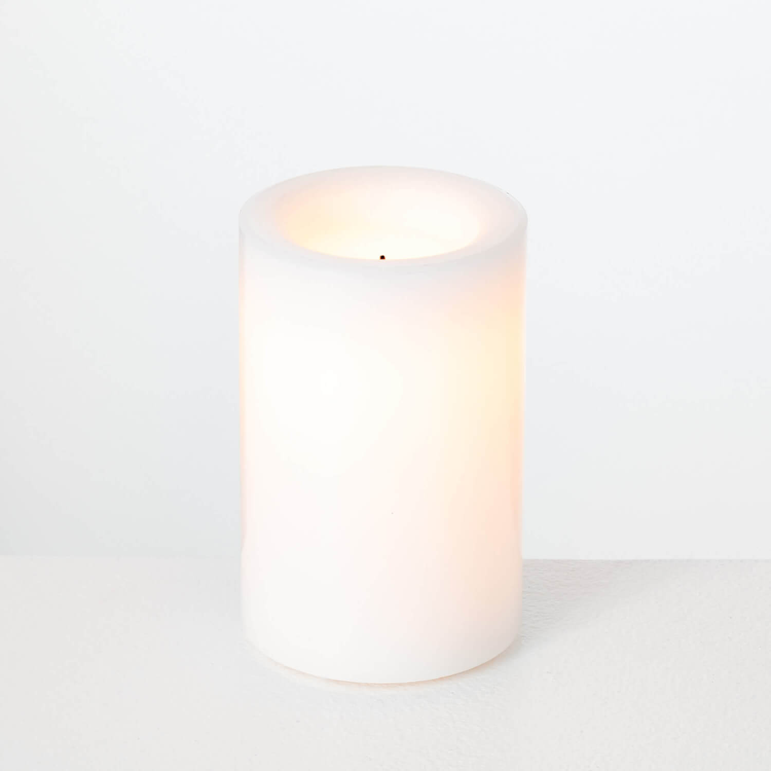 Outdoor All Weather WHITE Wax Candle 4 x 6 Inch with 5 Hour DUSK ON Timer