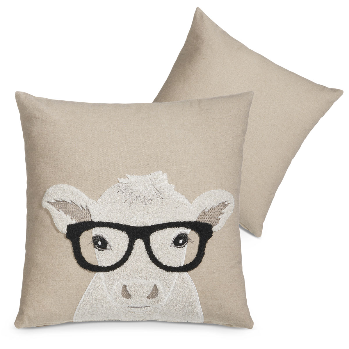 Cow With Glasses 18 Inch Pillow With Insert NEW From RAZ 2024