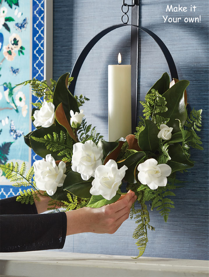 Circular Wall Mount Candle Sconce Iron 21 Inch Tall