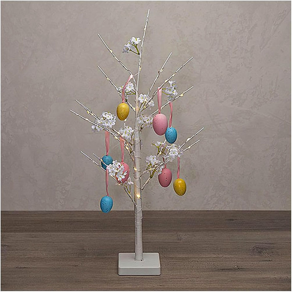 Lighted Easter Egg Lighted Tree 58 Warm White Micro Lights 2 Feet
