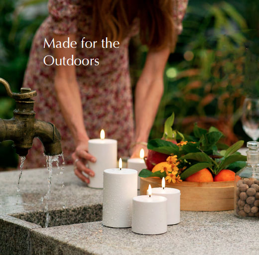 Uyuni Outdoor 3 Inch x 5 Inch White Pillar Candle Remote Ready