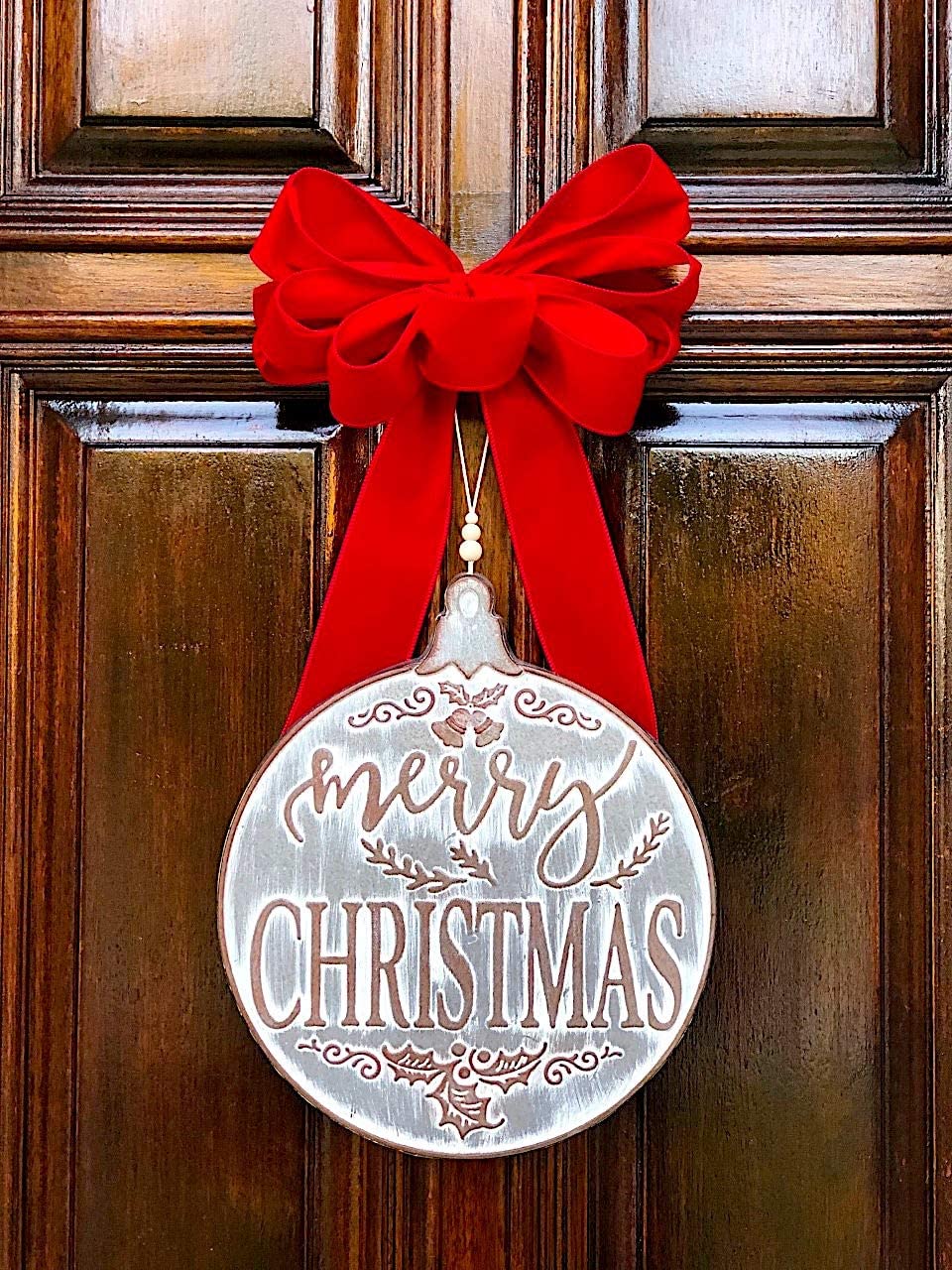 14.5 Inch Merry Christmas Ornament Galvanized Iron - New RAZ Imports