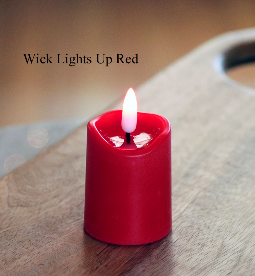 Set of 6 Red Votive With Red LED Candles 2 x 3 Timer