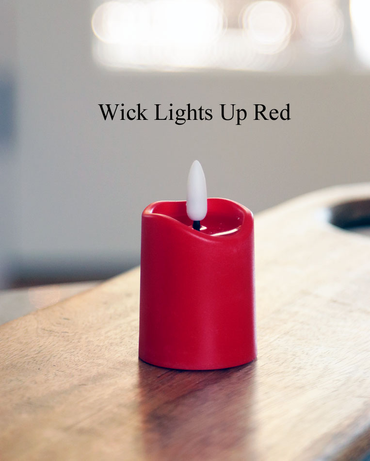Set of 6 Red Votive With  Red LED Candles 2 x 3 - Timer