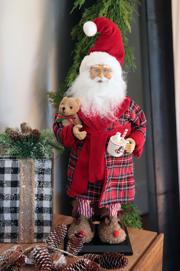 Santa Figurine With Sack and Wreath - 18 Inch Santa Figurine With Sack and Wreath - 18 Inch