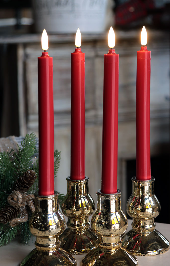 Red taper candles discount