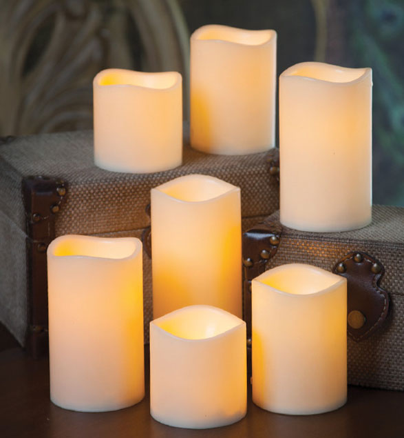 Flameless Wax Candle 3W by 8H Ivory Pillar - Remote Ready