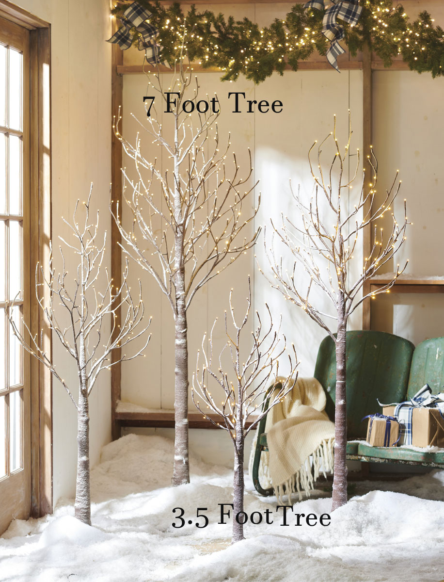 7 Foot Lighted Snowy Tree 280 Warm White LED - Indoor Outdoor - Steady On or Twinkle From RAZ
