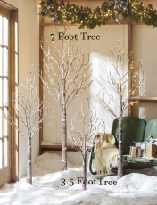 7 Foot Lighted Snowy Tree 280 Warm White LED - Indoor Outdoor - Steady On or Twinkle From RAZ