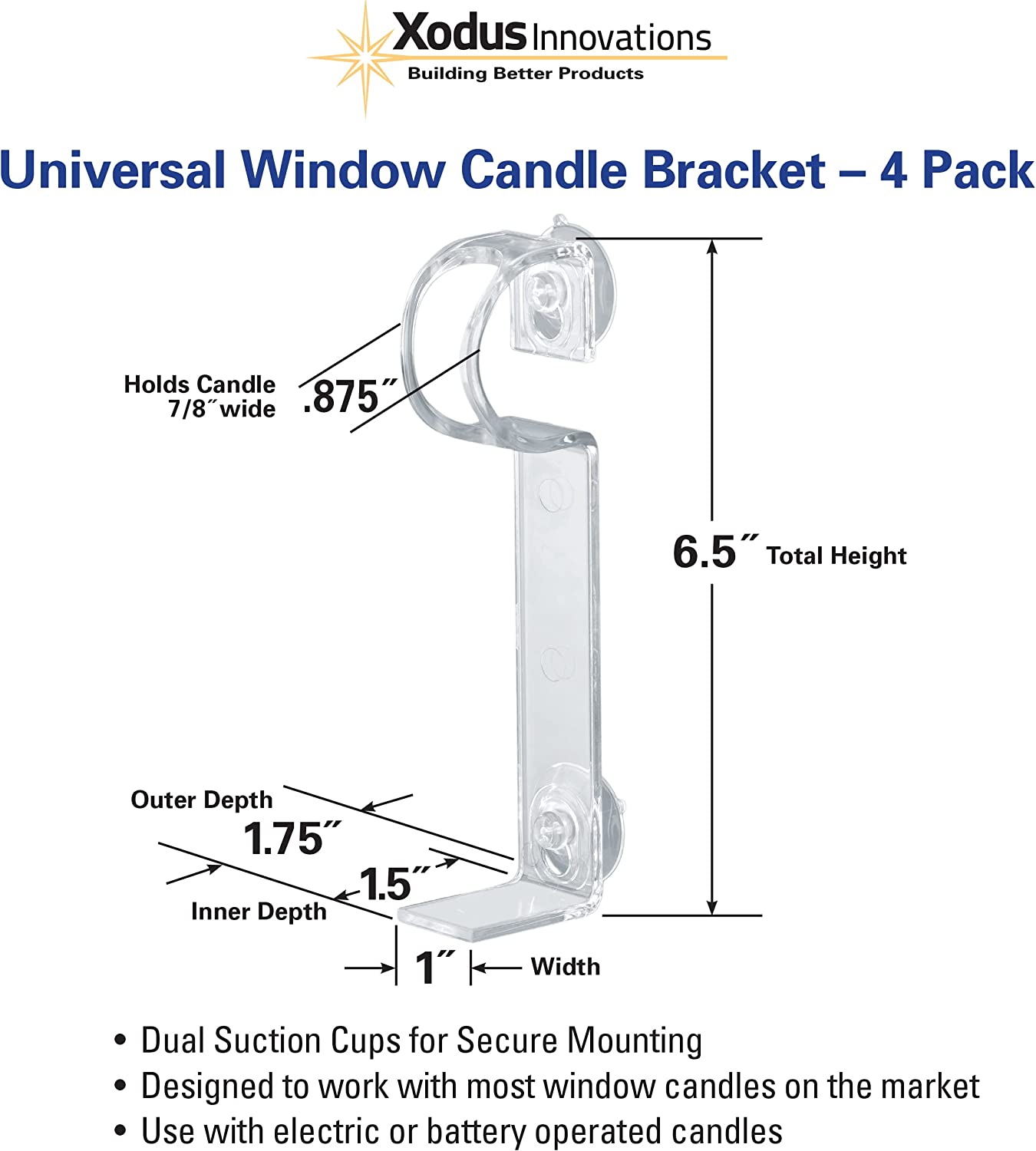 Suction Cup Window Candle Holders Set of 4