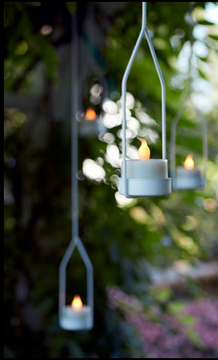 Hanging Tealight Candle Holder - Set of 6 White 