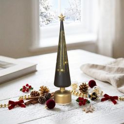 18" Twinkling Light Up Rotating Glass Tree Battery Operated With Timer - NEW 2026