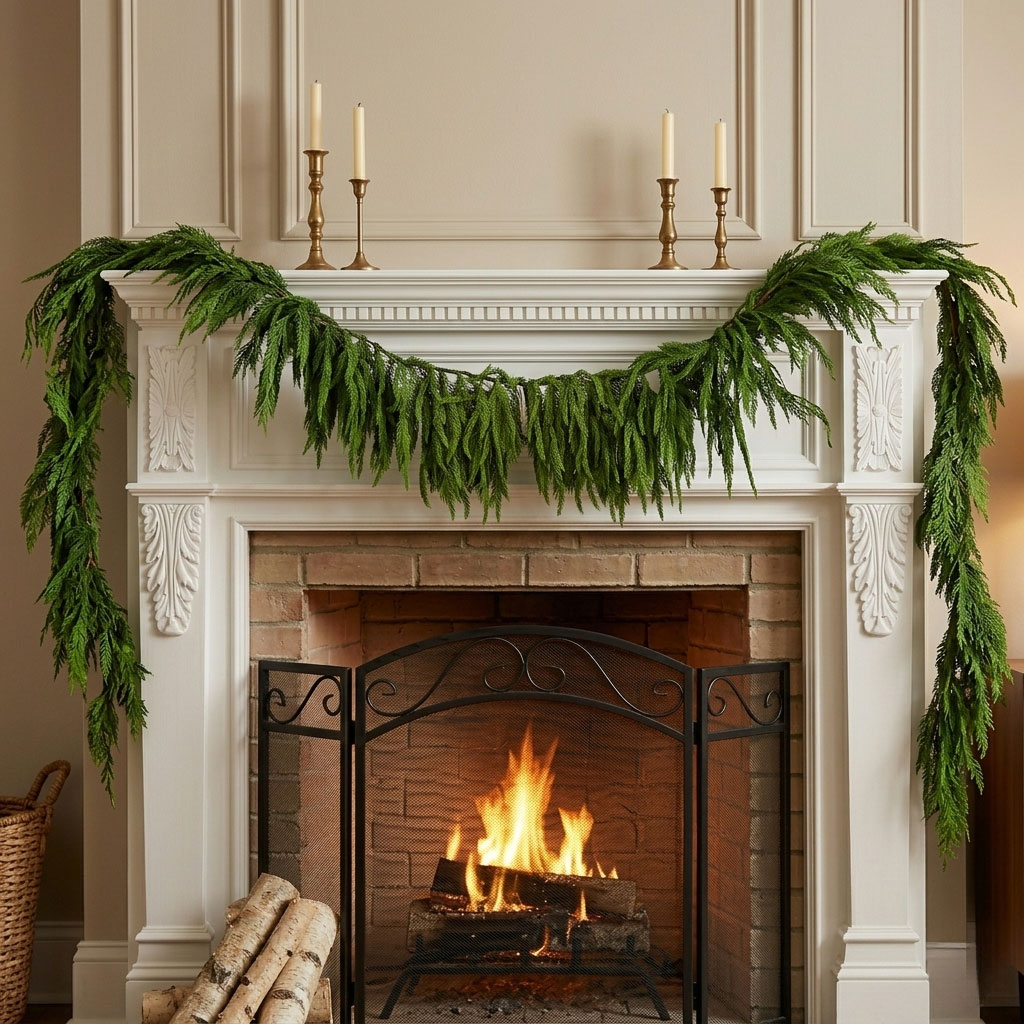 6.5 Foot Real Touch Norfolk Pine Garland - NEW 2026 