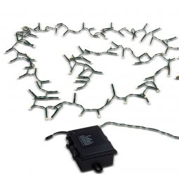 Battery Operated Remote Control Snake Garland 15 Foot Garland - 120 Warm White LED's on Green Wire