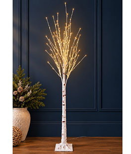 5 Foot White Birch Tree - 150 Warm White LED'S From The Light Garden