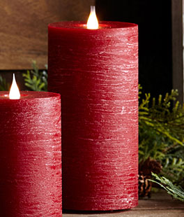 Simplux LED Designer Candle Red Flat Top - Moving Flame 3.5x7