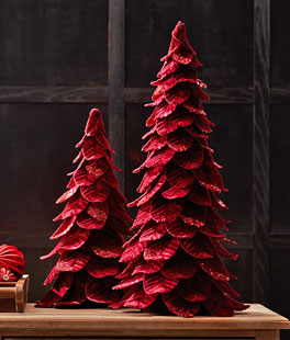Red Velvet Set of 2 Trees 25.5 and 19 Inch - NEW 2023