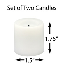 1.75 Inch Votive 2 Pack White Candle Impressions Wax Battery Operated Candle