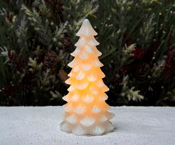 Candle Impressions 6 Inch Iridescent Glitter Wax Christmas Tree Candle Impressions 6 Inch Iridescent Glitter Wax Christmas Tree