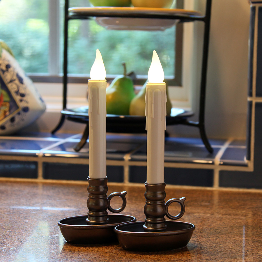set of 2 flameless window candles warm white led bronze electric christmas window candles with timer