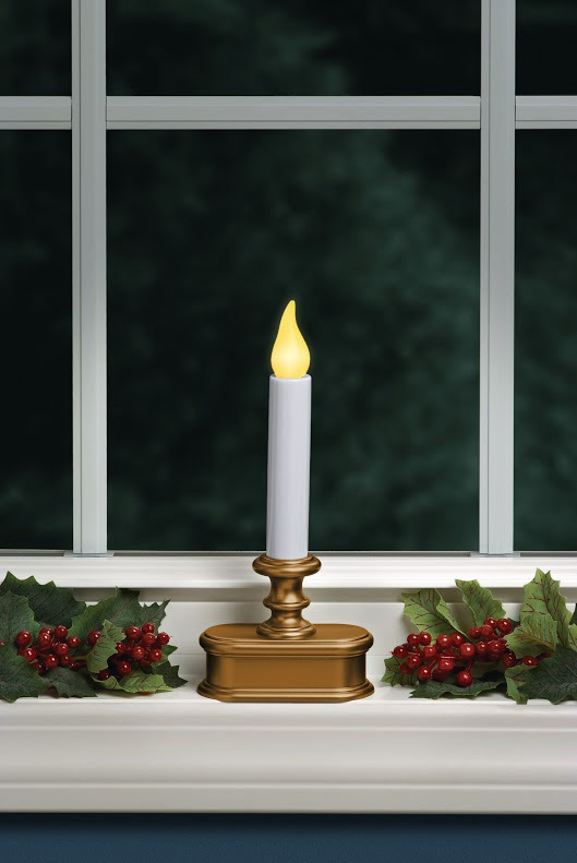 アンティーク電気キャンドル Battery Powered Window Candle Antique Gold - Flicker Mode Only