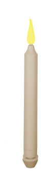 9 Inch Ivory Taper Candle - Battery Operated - Timer