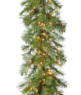 RAZ 9 Foot Pre Lit Garland With 600 Cluster Lights - Remote Control RAZ Imports
