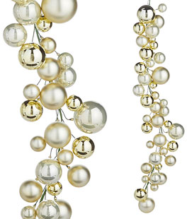 4 Foot Champagne Ball Ornament Garland