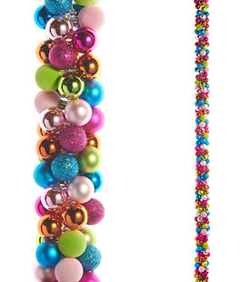 5 Foot Multi Color Christmas Ball Garland - NEW 2025