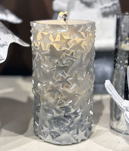 Silver Star Wax Design Aquaflame Fountain Candle - Remote Control Included