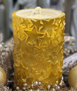 Gold Star Wax Design Aquaflame Fountain Candle - Remote Control Included