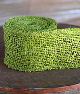 Apple Green Burlap Ribbon 2.5 Inch x 10 Yards - High Quality Jute