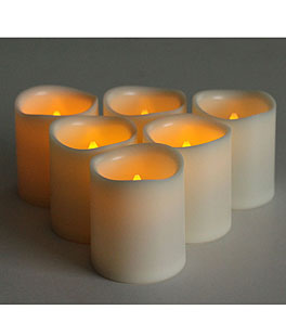 Large Votive Size Flameless Tealight with 5 Hour Timer (Set of 6)