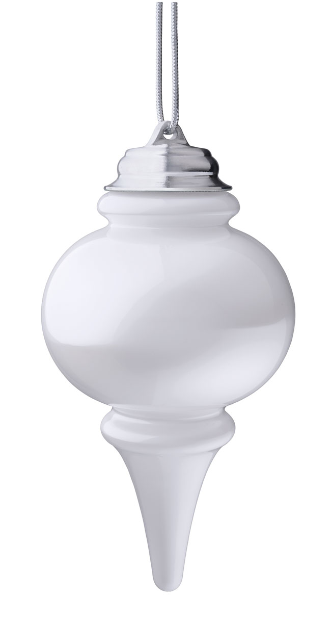 Illuminating White Outdoor LED Pulsing 10" Finial Battery Powered