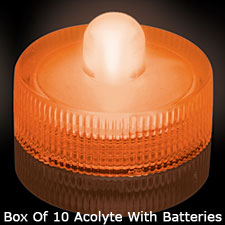 Orange Waterproof Tea Light - Box Of 10