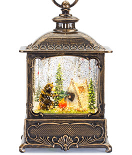 Bears At The Campfire Scene Lighted Water Lantern With UBS Cord Included