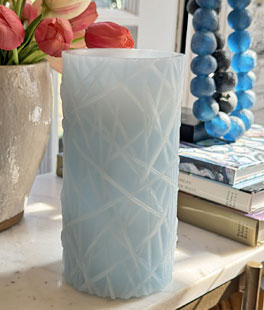 Blue Wax Branch Design Aquaflame Fountain Candle - Remote Control Included NEW 2026 