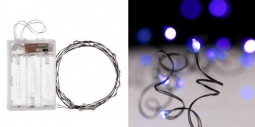 18 Blue LED Mini Lights on Flexible Wire - 6 Hour Timer
