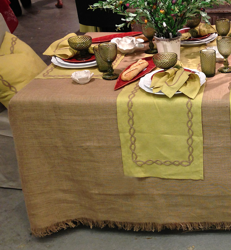 Oblong Top Quality Burlap Tablecloth 100 Natural Jute 90 X 132 Inch