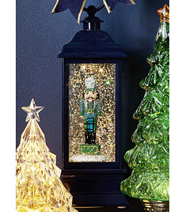 Black Watch Tartan Nutcracker Lighted Water Lantern - Timer NEW 2024 